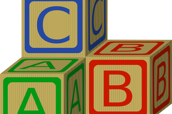 Cubos con letras ABC