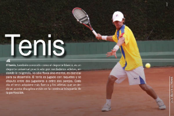 Portada del texto con un muchacho pronto para golpear la pelota con un drive de derecha