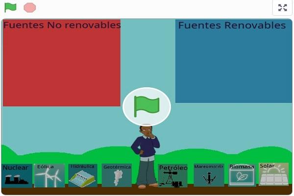 Juego en Scratch Fuentes de energía