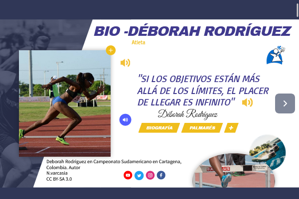 Portada con Déborah Rodrígez iniciando una carrera