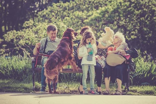 familia compartiendo al aire libre