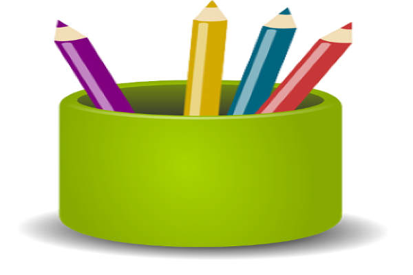 Portalápices con lápices de colores