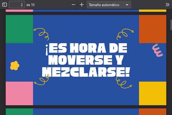 Es hora de moverse y mezclarse