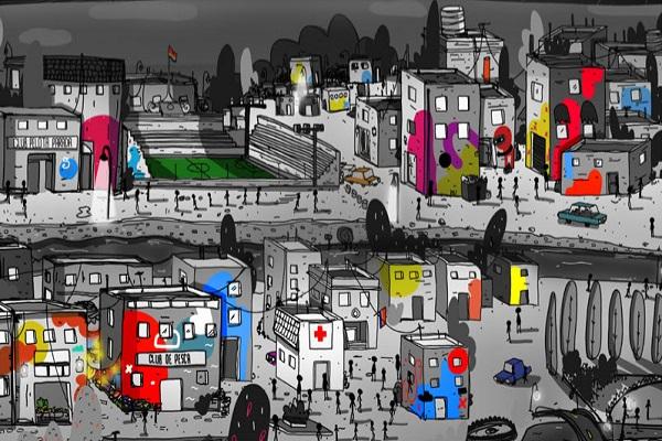 Tapa del material. La ciudad de Tres Ríos