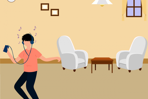 ilustración danza en casa