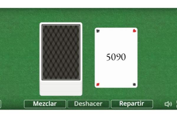 mazo de cartas con números de 4 cifras