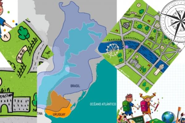 imágenes de partes de un plano, mapas y rosa de los vientos