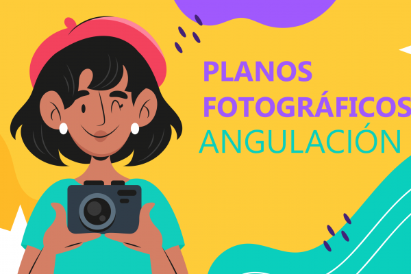 Ilustración de chica con cámara fotográfica