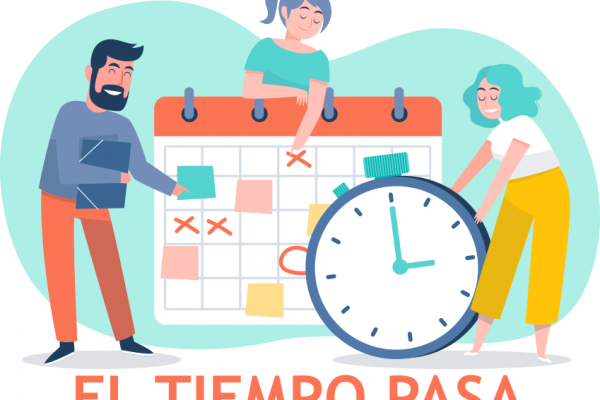 representación de calendario y reloj