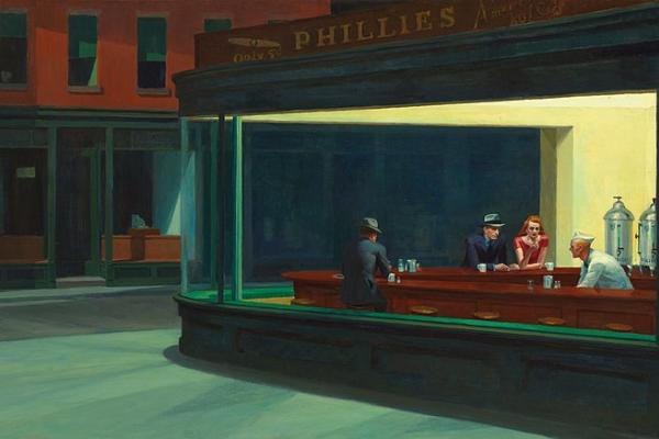 Imagen obra "Nighthawks" de Edward Hopper