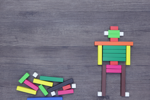 Figura humana creada con regletas Cuisenaire