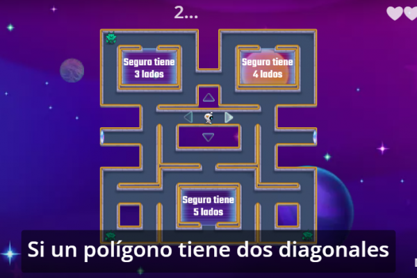 Captura del juego de laberinto de cantidad de diagonales de polígonos