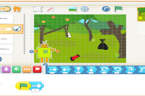 Captura del juego en Scratch Jr.