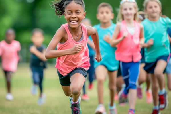 niñas y niños corriendo