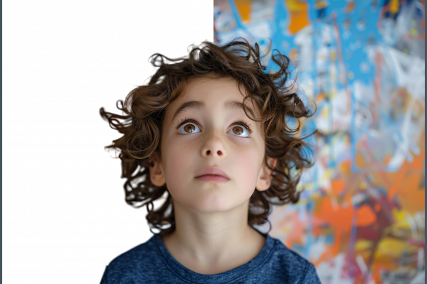 Imagen fotográfica de retrato de niño con diferentes fondos.