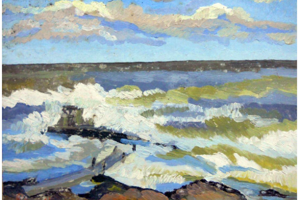obra artística de paisaje marino