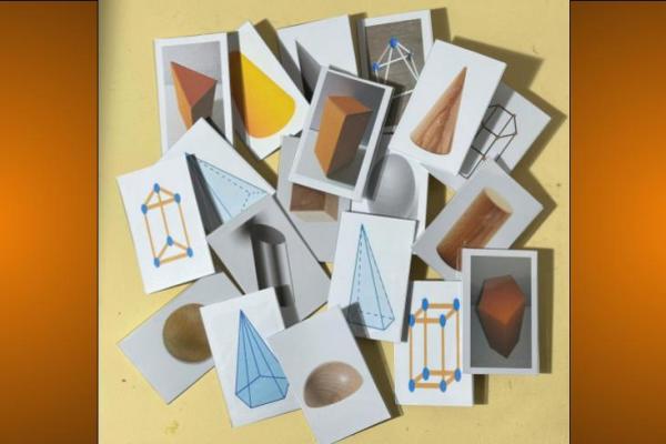 tarjetas con diferentes representaciones de figuras del espacio