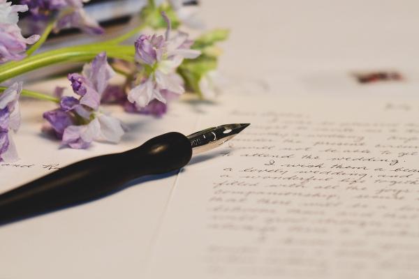 carta escrita con pluma