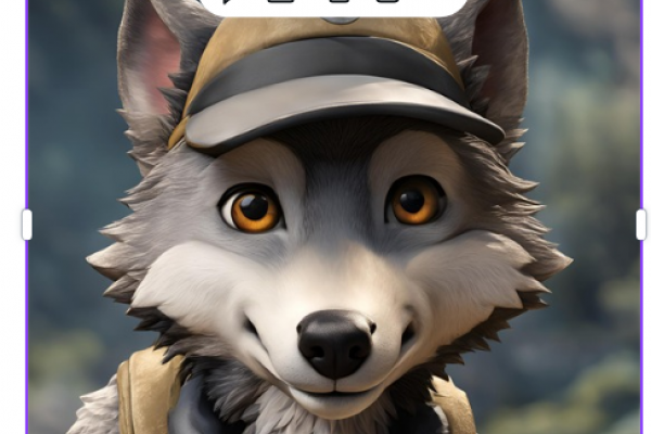 lobo animado con gorra