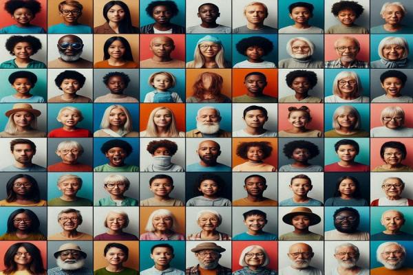 cuadrícula de personas afro