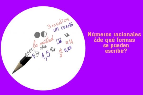 lápiz con distintas escrituras de números racionales