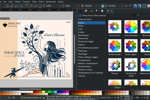 Imagen de interfaz de la aplicación INKSCAPE
