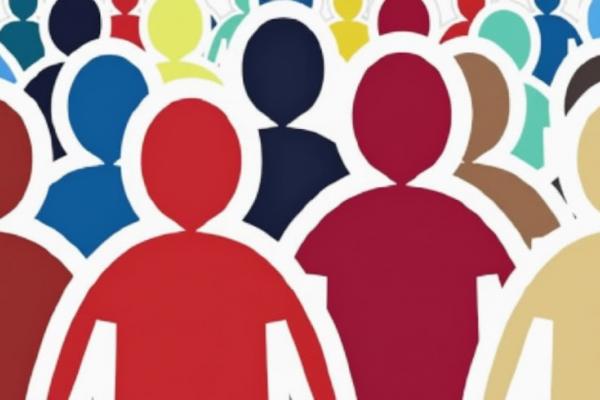 Imagen de siluetas de personas de diferentes colores