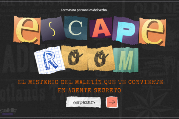 Portada del juego que dice "Escape Room"