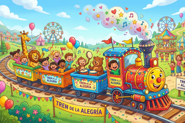 Tren de la alegría ilustrado