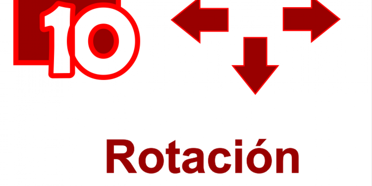 Número 10 y texto rotación