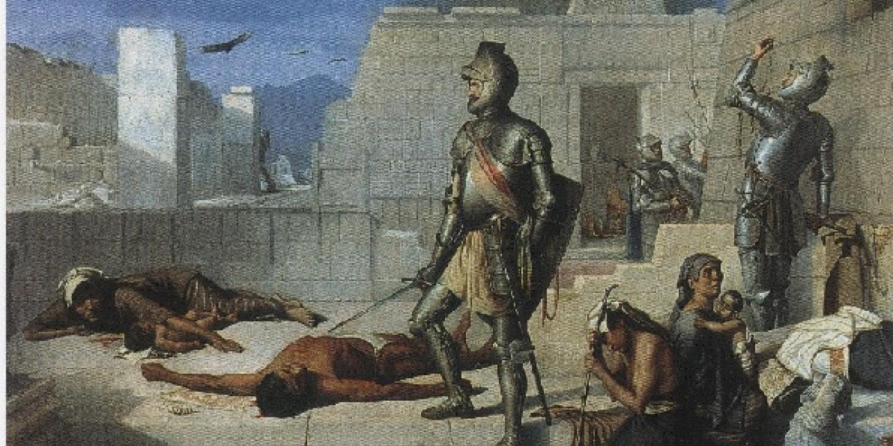 Conquistadores españoles e indígenas