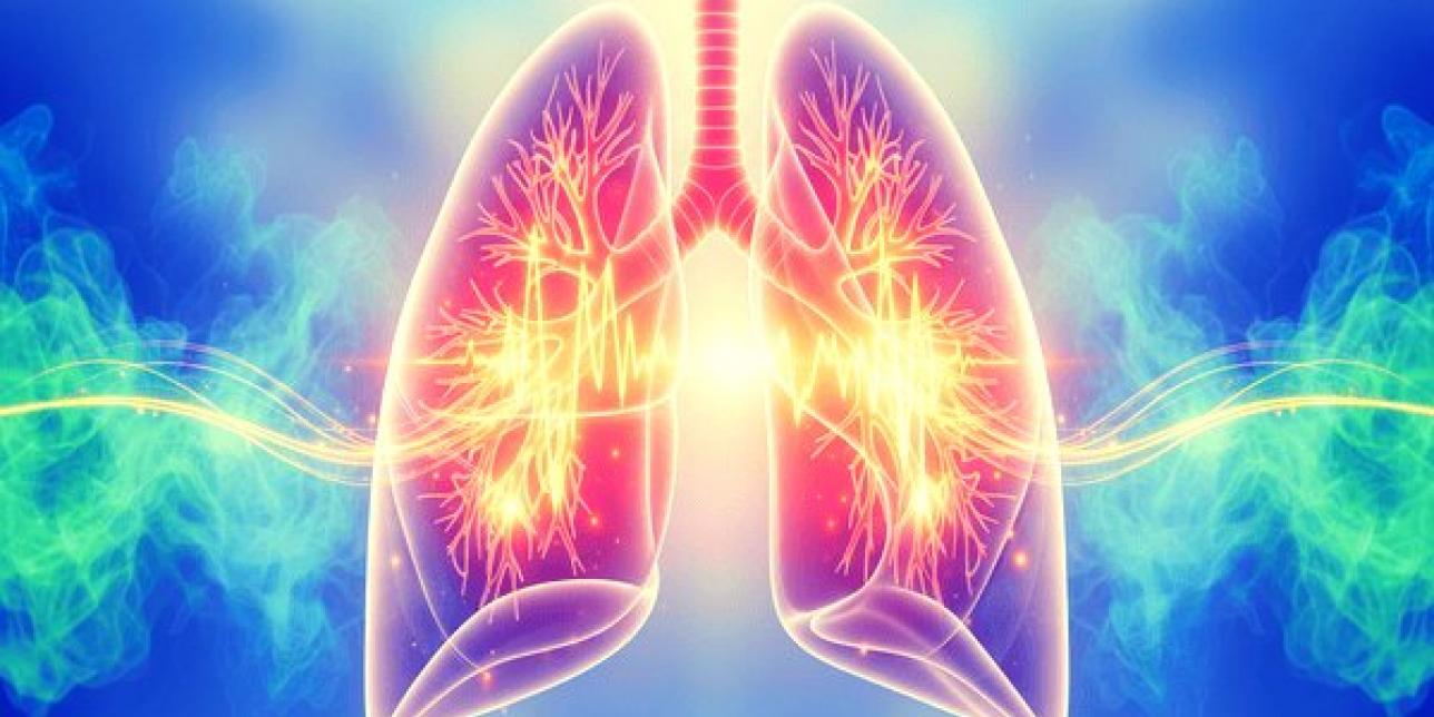 Pulmones con destellos de rayos