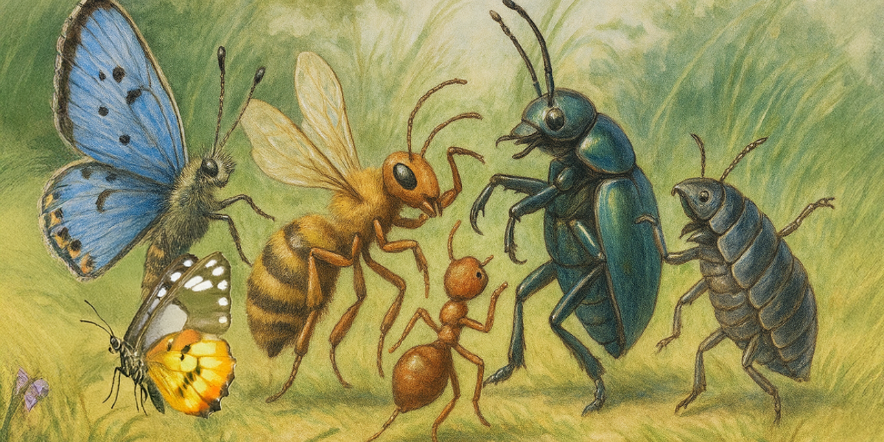 Ilustración. Insectos bailando comparsa.
