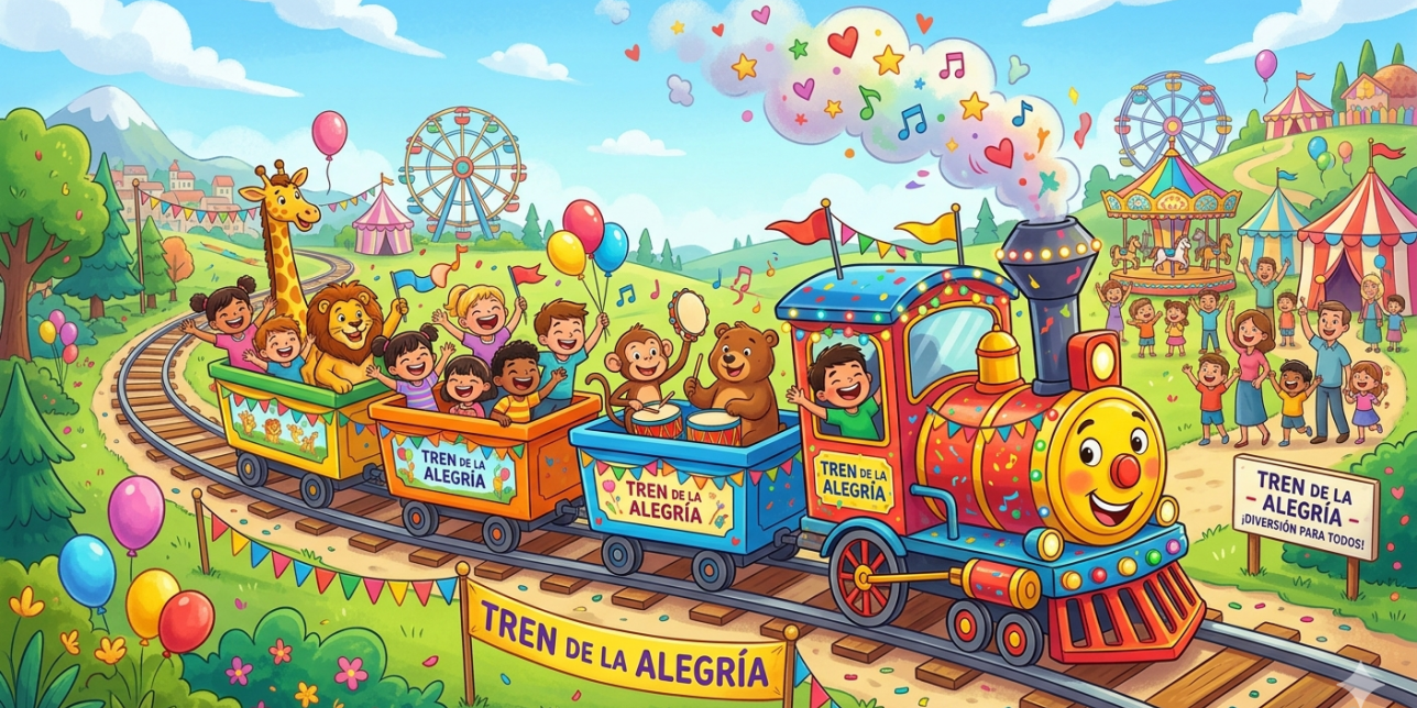 Tren de la alegría ilustrado