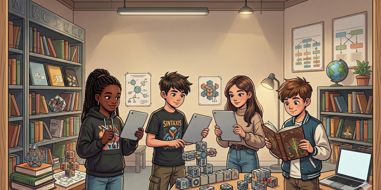Niños leyendo y explorando textos y palabras